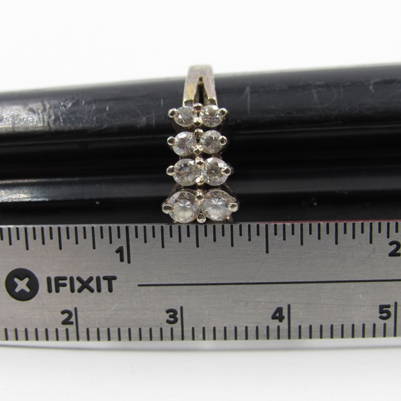 Vintage Size 7 Sterling Simple Rustic CZ Ring - Picture 7 of 8